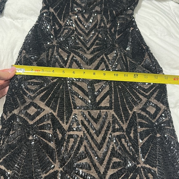 Dress The Population Emery Sequined Scoopback Dress in Black Jeweled Size XS - Picture 14 of 16